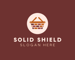 Wall - Brick Wall Shopping Basket logo design