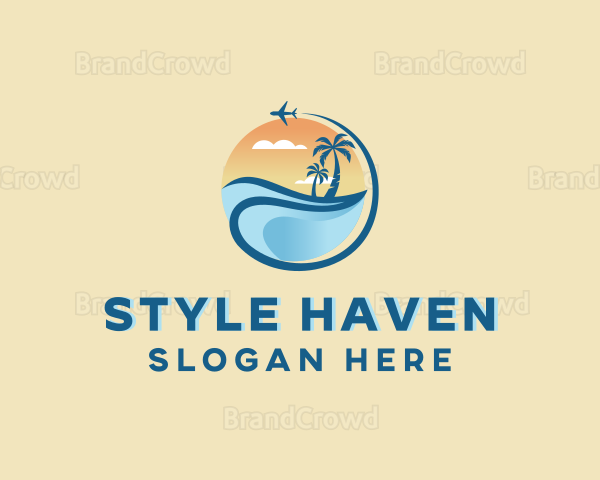 Travel Beach Vacation Logo