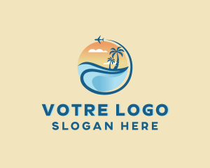 Travel Beach Vacation Logo