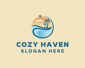 Travel Beach Vacation logo design