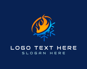 Heating - HVAC Cooling Heating logo design