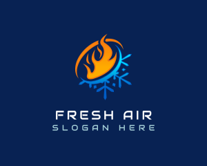 HVAC Cooling Heating logo design