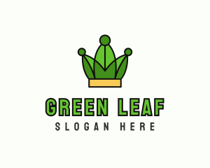 Royal Leaf Crown logo design