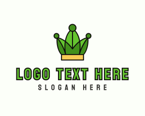 Vegan - Royal Leaf Crown logo design