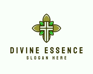 Divine - Natural Church Crucifix logo design