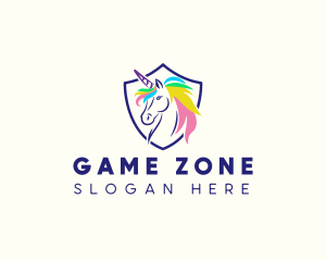 Rainbow Unicorn Gaming logo design