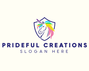 Pride - Rainbow Unicorn Gaming logo design