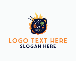 Spicy - Flame Cooking Wok logo design