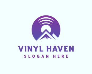 Vinyl - Vinyl Record Mountain logo design