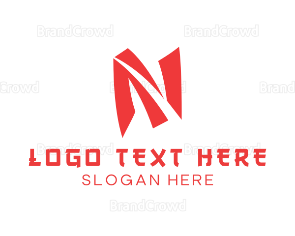Modern Oriental Letter N Logo