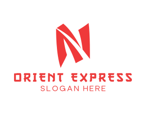 Modern Oriental Letter N logo design