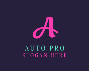 Bright - Neon Pink Cursive logo design