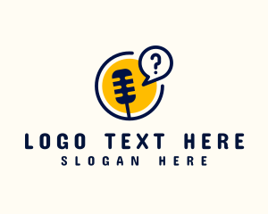 Text - Mic Podcast Question logo design