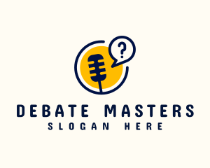 Debate - Mic Podcast Question logo design