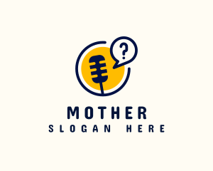 Mic Podcast Question logo design