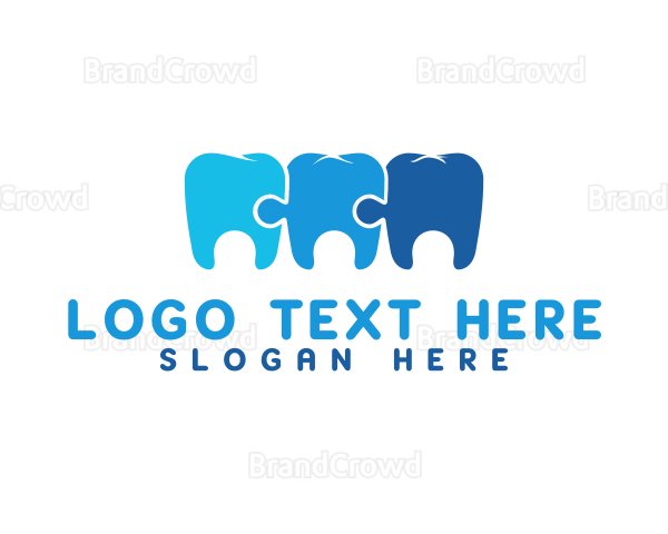 Mosaic Puzzle Tooth Logo