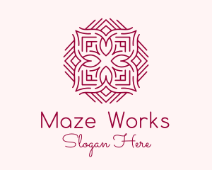 Diamond Flower Maze logo design