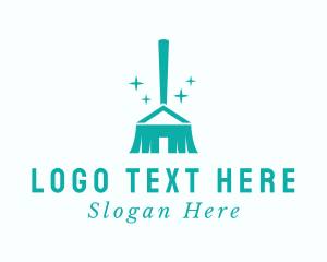 Sweeping - Clean Housekeeping Broom logo design