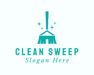 Clean Housekeeping Broom  logo design