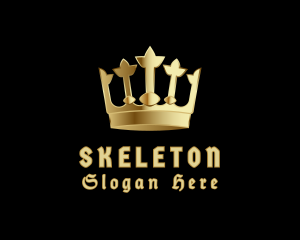 Golden Metallic Crown Logo