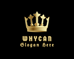 Golden Metallic Crown Logo