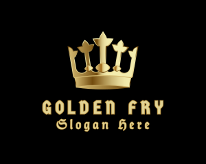 Golden Metallic Crown logo design