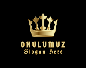 Glam - Golden Metallic Crown logo design