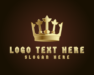 Metallic - Golden Metallic Crown logo design