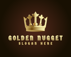 Golden Metallic Crown logo design