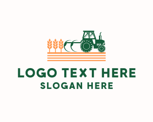 Land - Industrial Wheat Tractor logo design