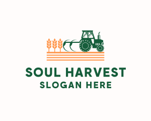 Industrial Wheat Tractor logo design