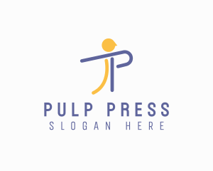 Wellness Person Letter P logo design