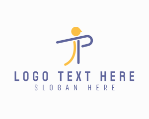 Human - Wellness Person Letter P logo design