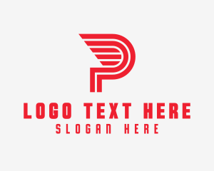 Auto Dealer - Express Delivery Letter P logo design