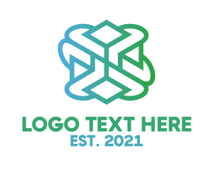 Online - Gradient Tech Pattern logo design