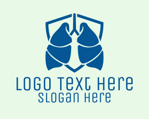 Lungs - Blue Lung Shield logo design
