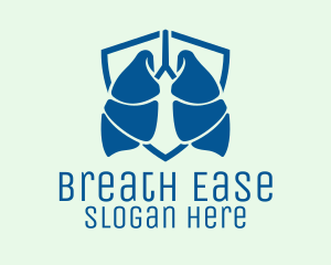 Respiratory - Blue Lung Shield logo design