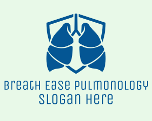Pulmonology - Blue Lung Shield logo design
