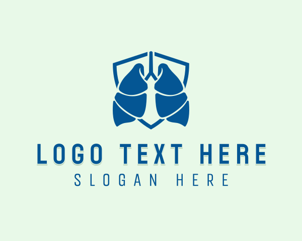 Medical Worker - Respiratory Lung Shield logo design