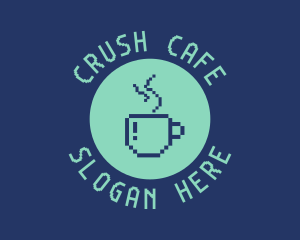 Pixel Coffee Cafe logo design