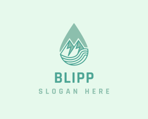 Mountain Water Droplet Logo
