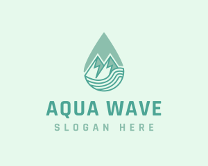 Mountain Water Droplet logo design