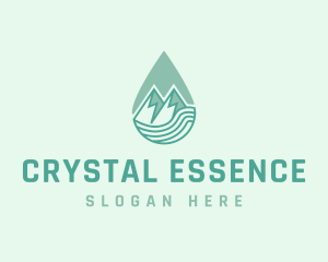 Mineral - Mountain Water Droplet logo design