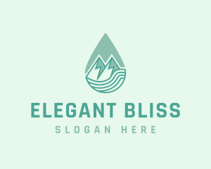 Mountain Climbing - Mountain Water Droplet logo design