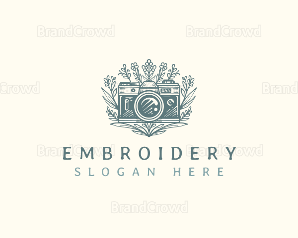 Floral Camera Photography Logo