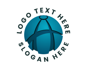 Round - 3D Globe Letter A logo design