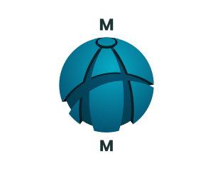 Telecommunication - 3D Globe Letter A logo design