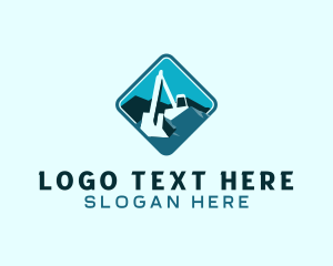 Industrial - Backhoe Quarry Excavator logo design