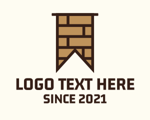 Brick Wall - Brown Brick Flag logo design