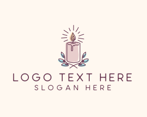 Scented Candle - Flame Candle Light logo design